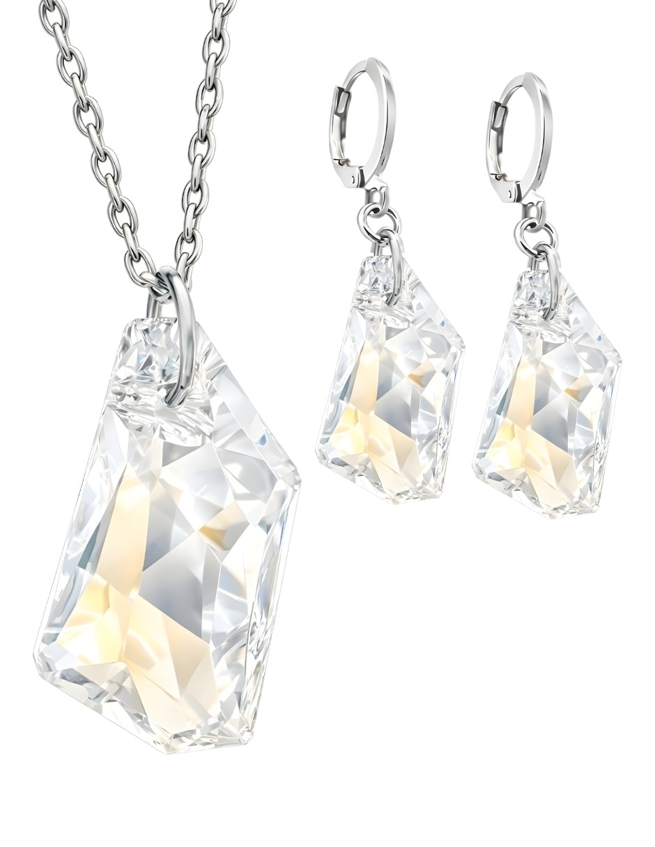 Aretes y collar de gota Zvezda Élan cristal