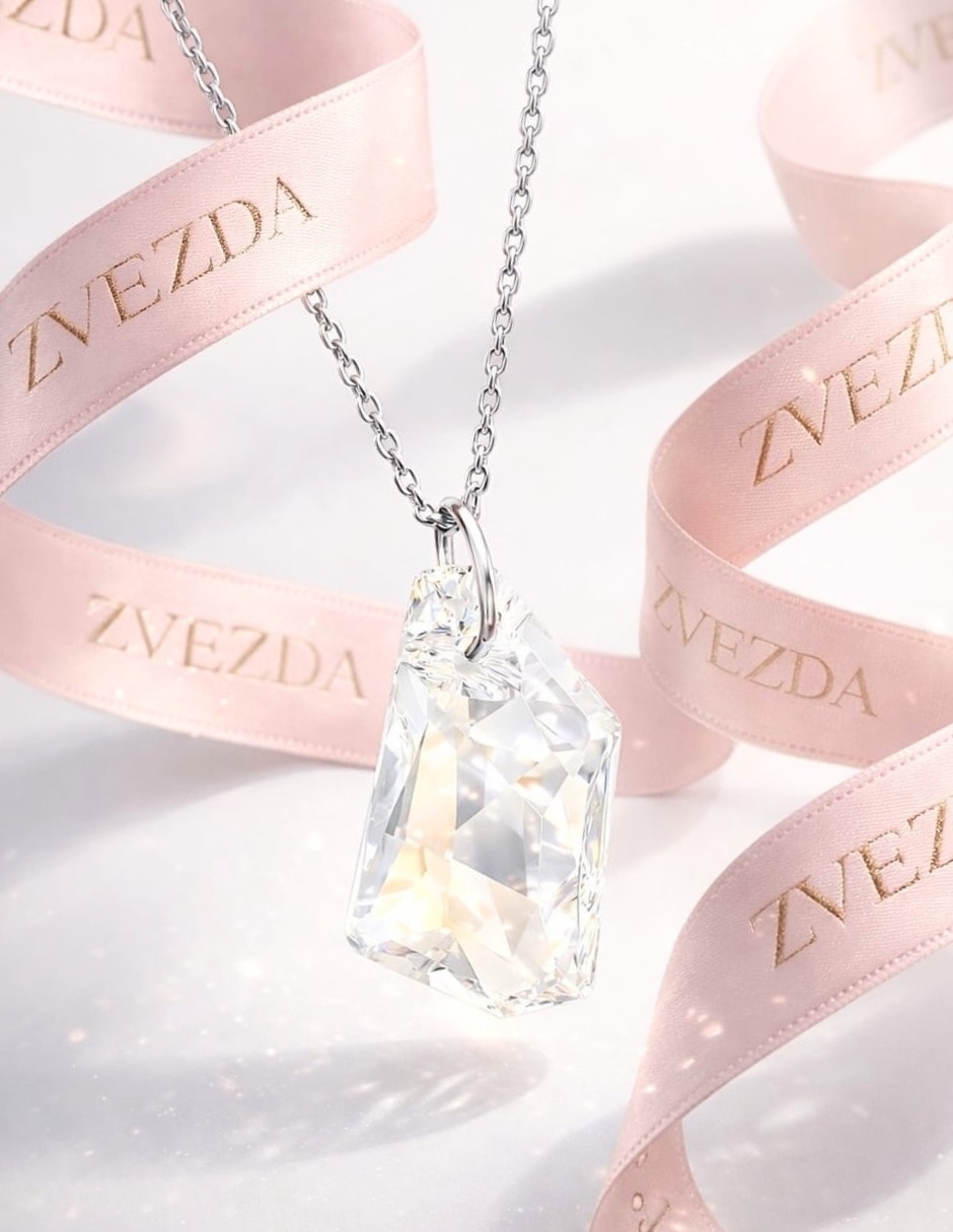 Aretes y collar de gota Zvezda Élan cristal