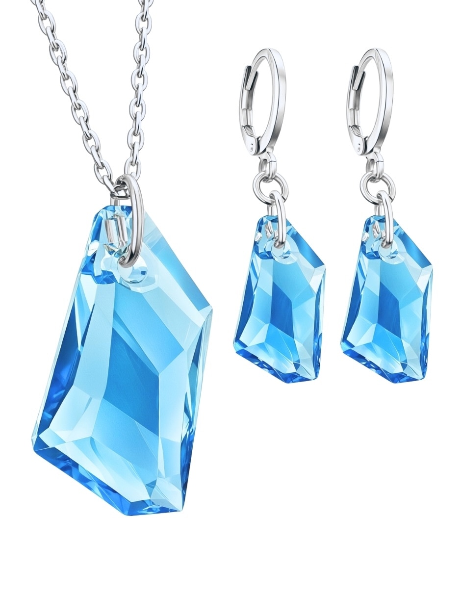 Aretes y collar Zvezda Élan cristal