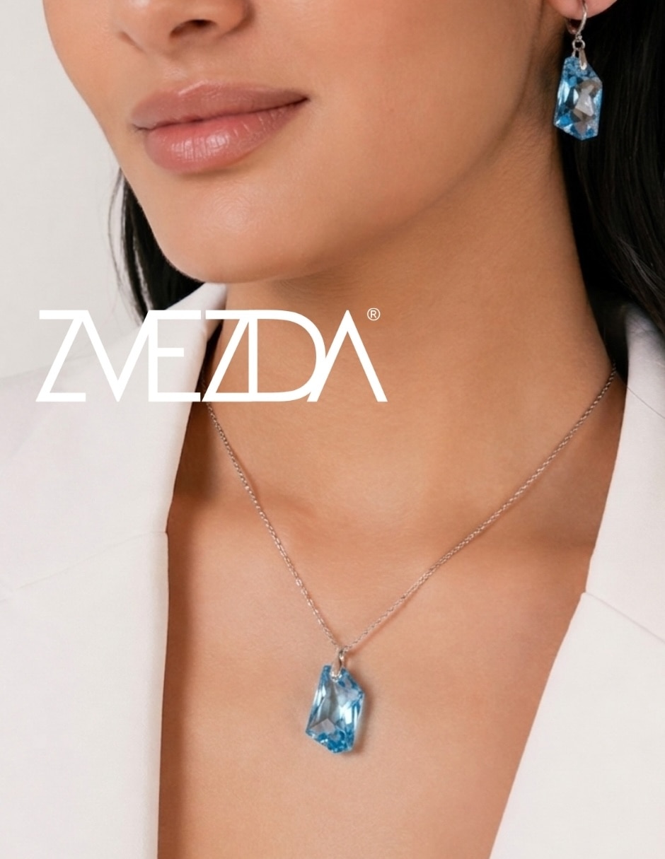 Aretes y collar Zvezda Élan cristal