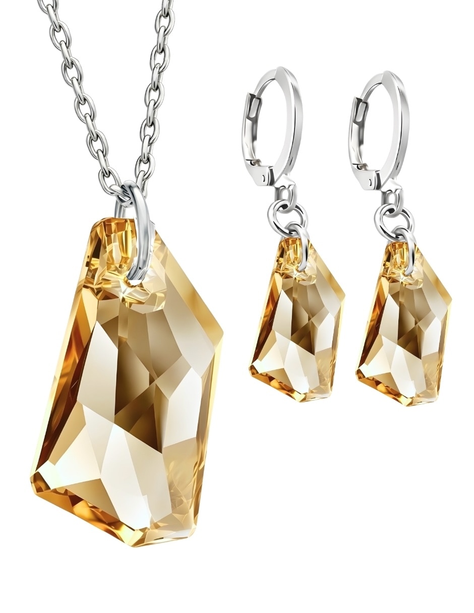 Aretes y collar Zvezda Élan cristal