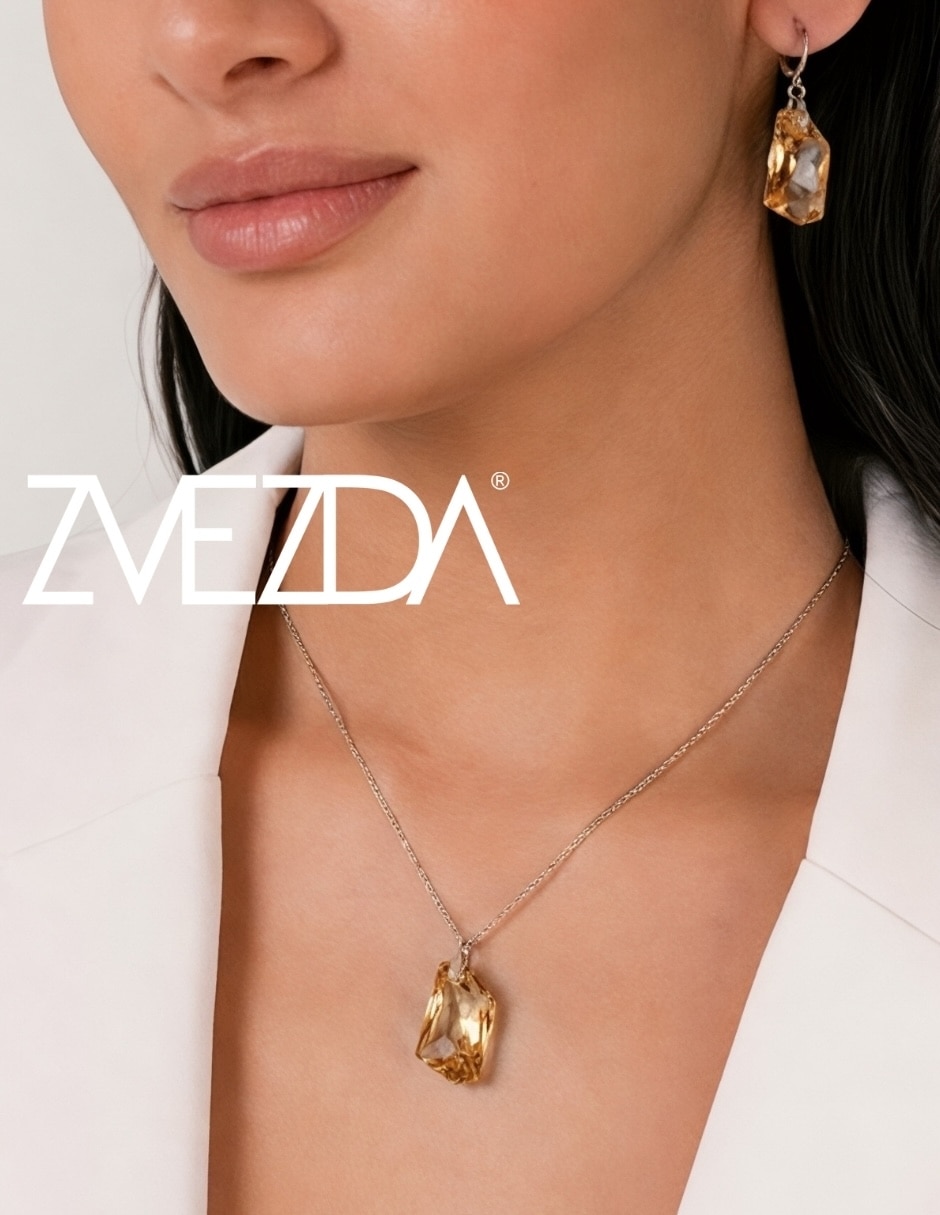 Aretes y collar Zvezda Élan cristal