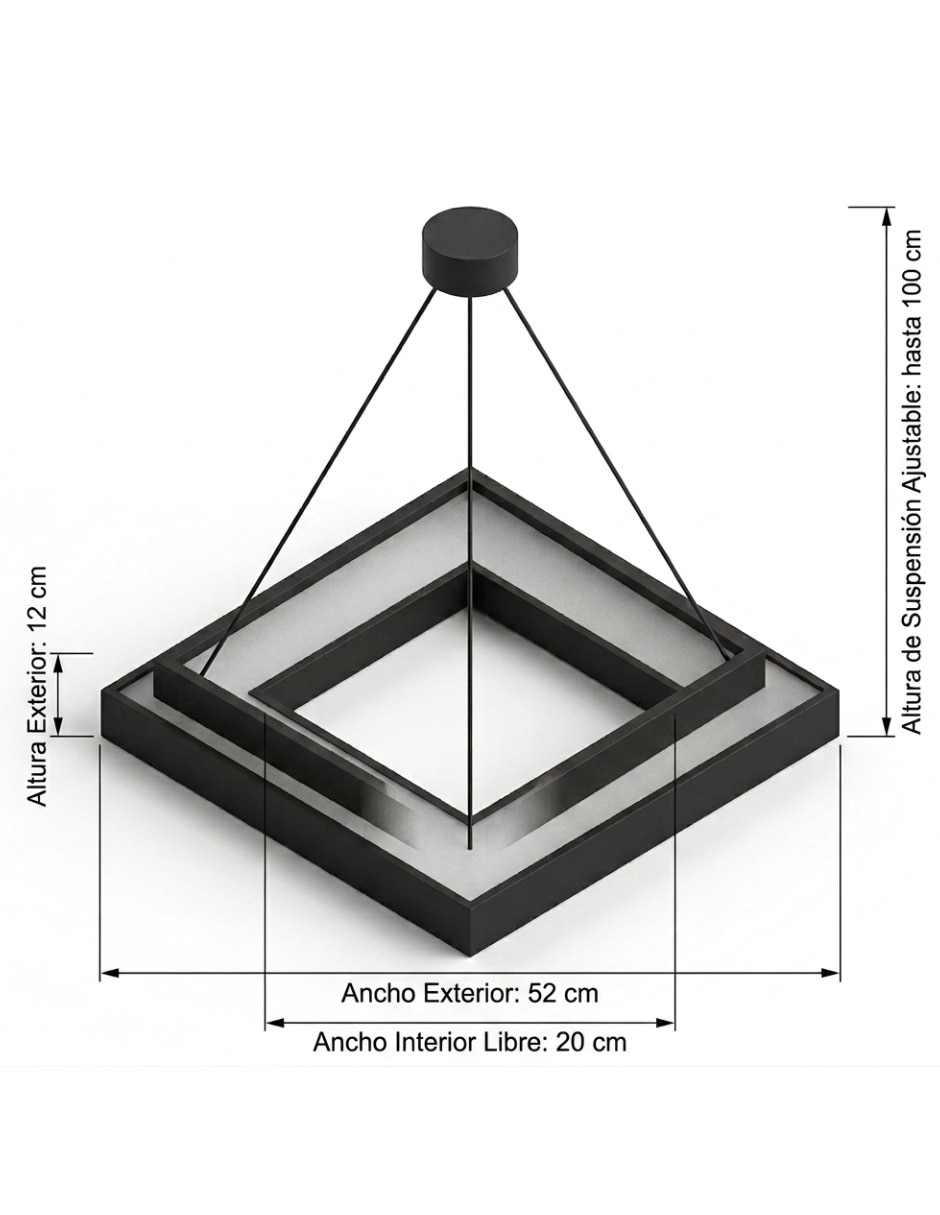 Lámpara colgante Cityluz led Hexagonal