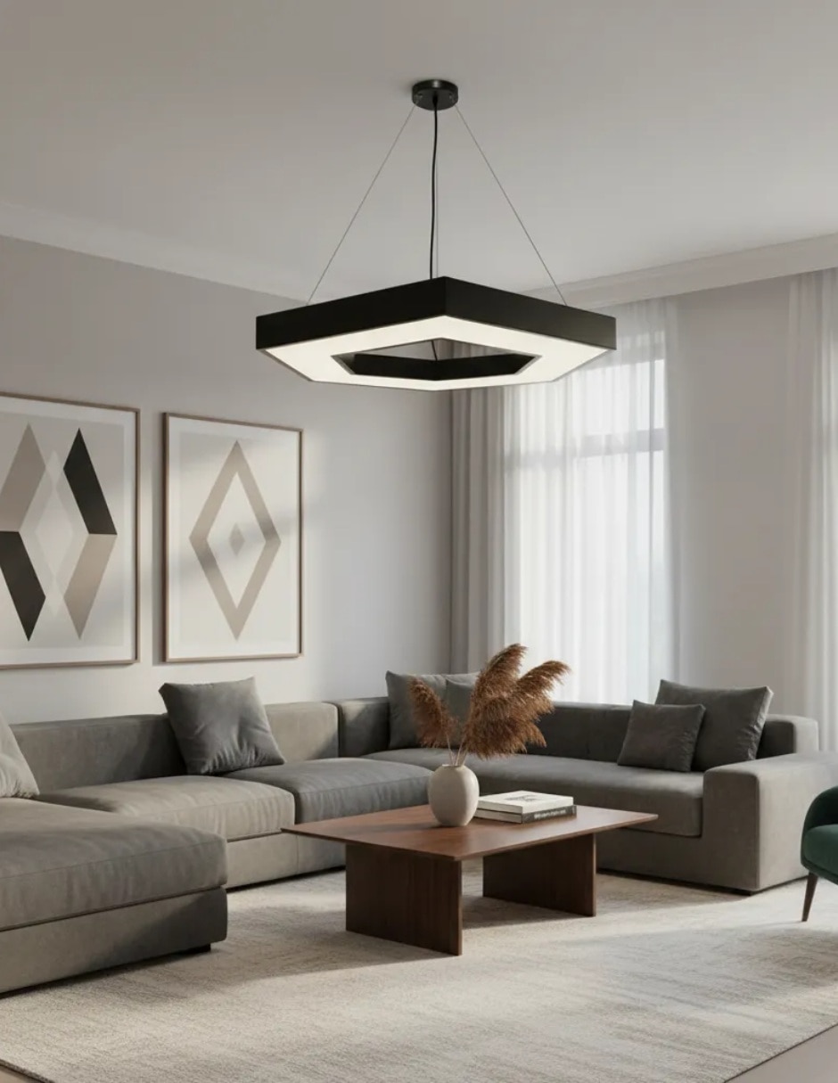Lámpara colgante Cityluz led Hexagonal