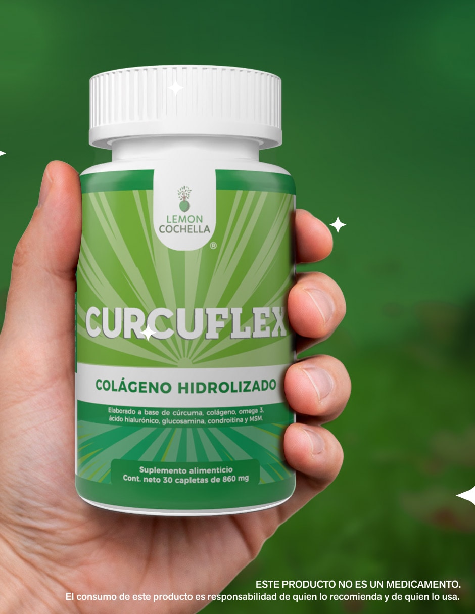Kit de suplementos alimenticios curcuflex lemon cochella con turmeric cúrcuma colágeno hidrolizado omega 3 ácido hialurónico glucosamina condroitina msm (metilsulfonilmetano)