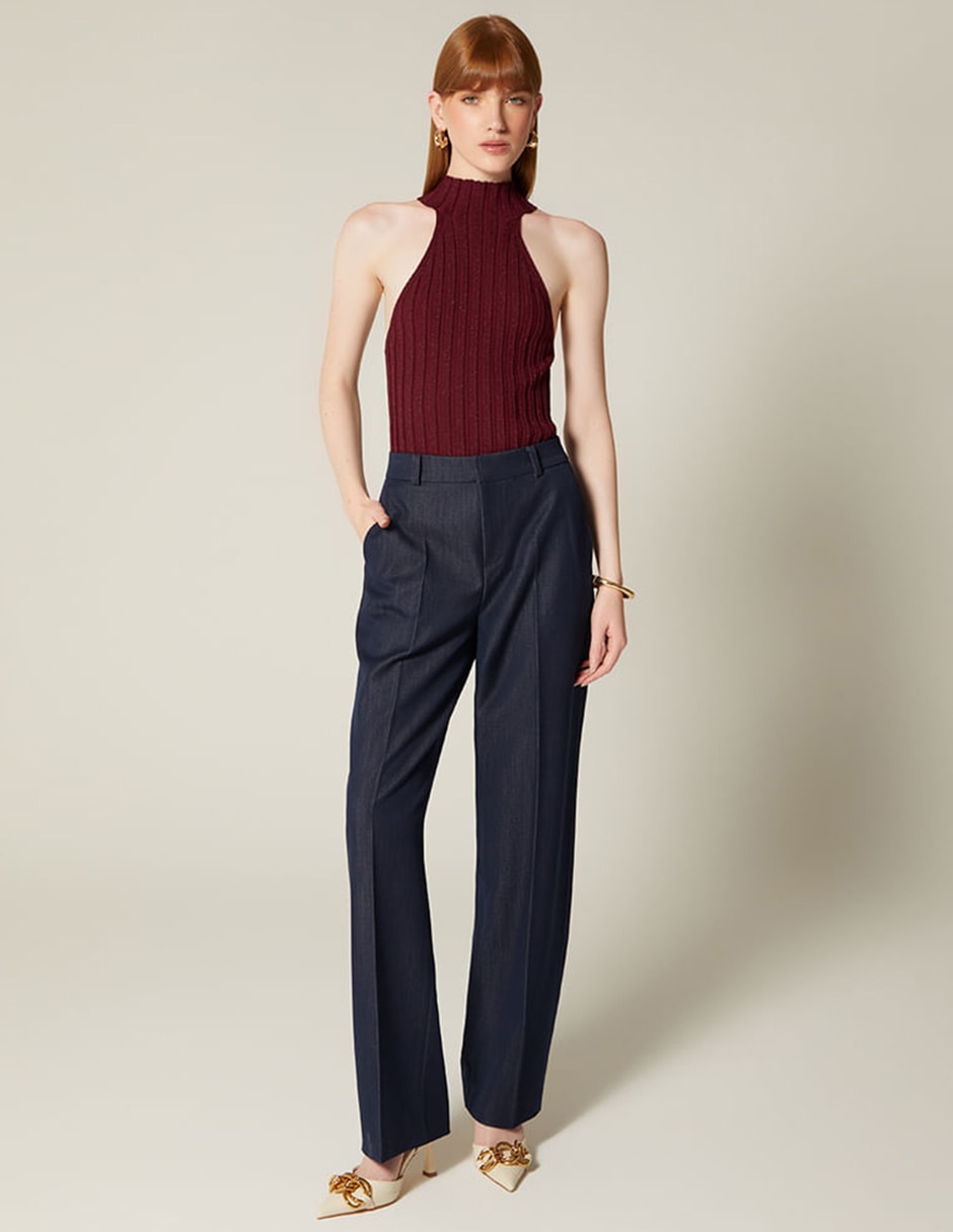 Pantalón chino studio f recto para mujer