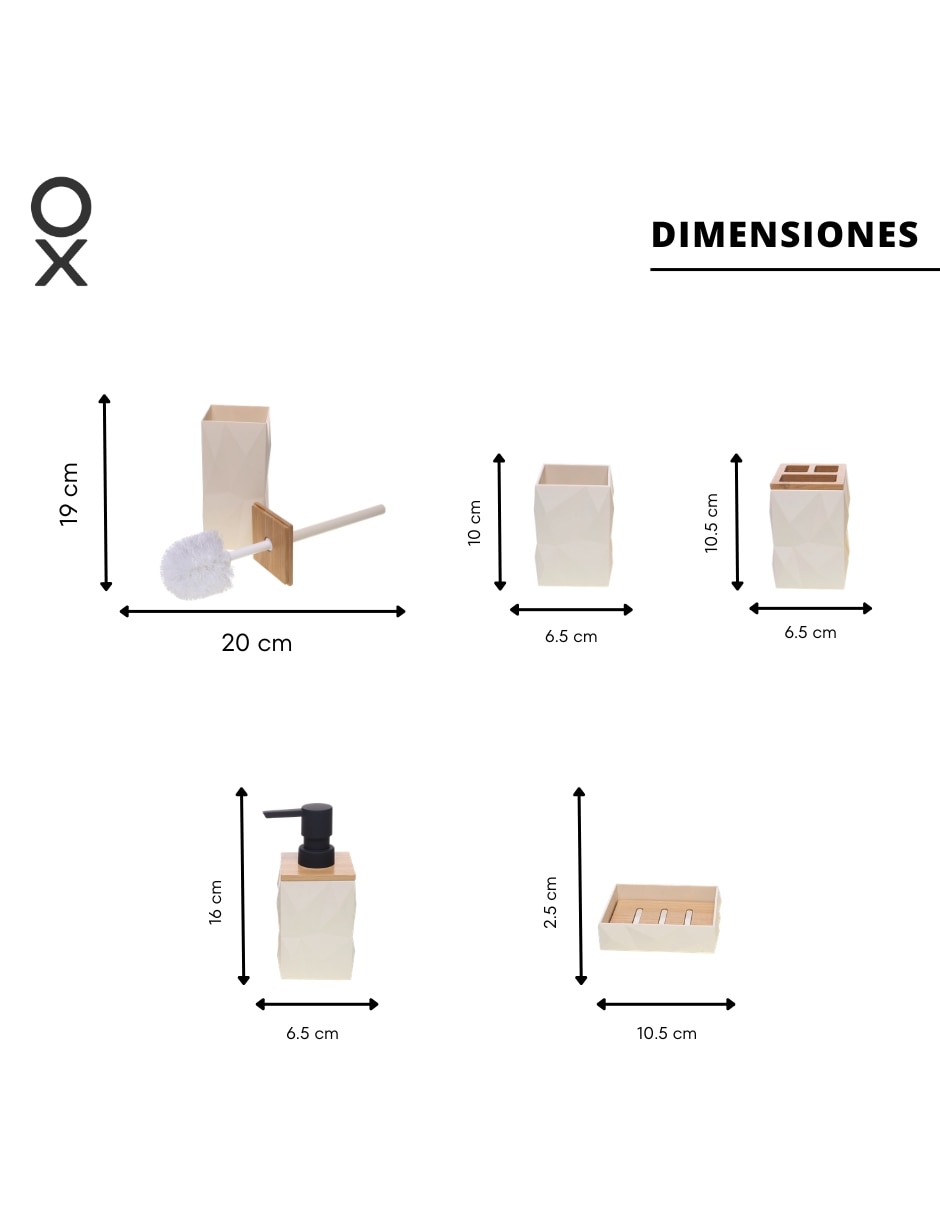 Juego de accesorios para baño Onyxo 5 piezas