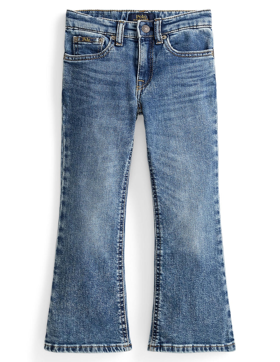Jeans flare deslavado para niña