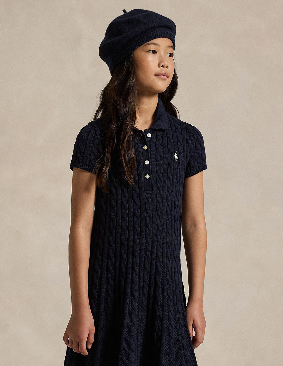 Vestido polo ralph lauren manga corta para niña