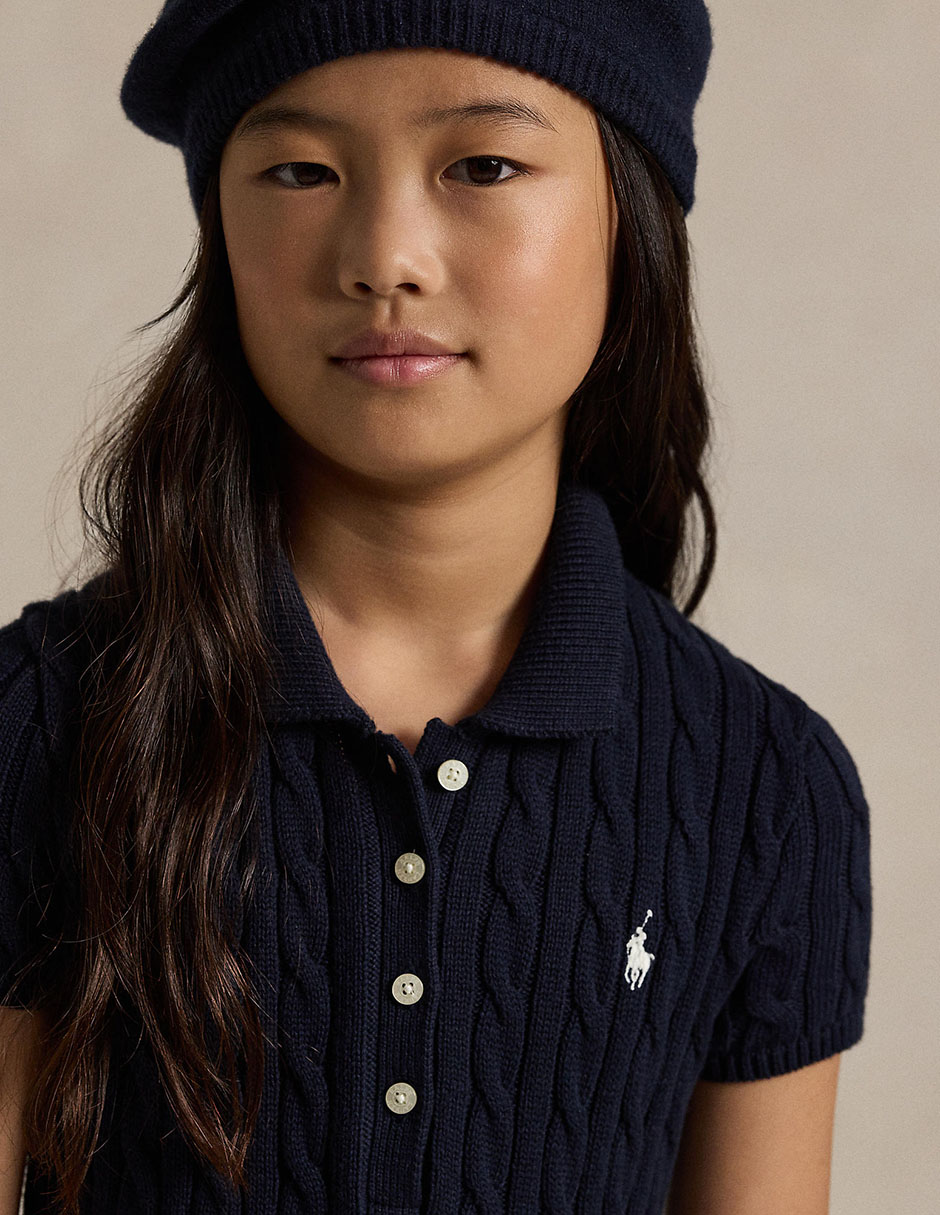 Vestido polo ralph lauren manga corta para niña