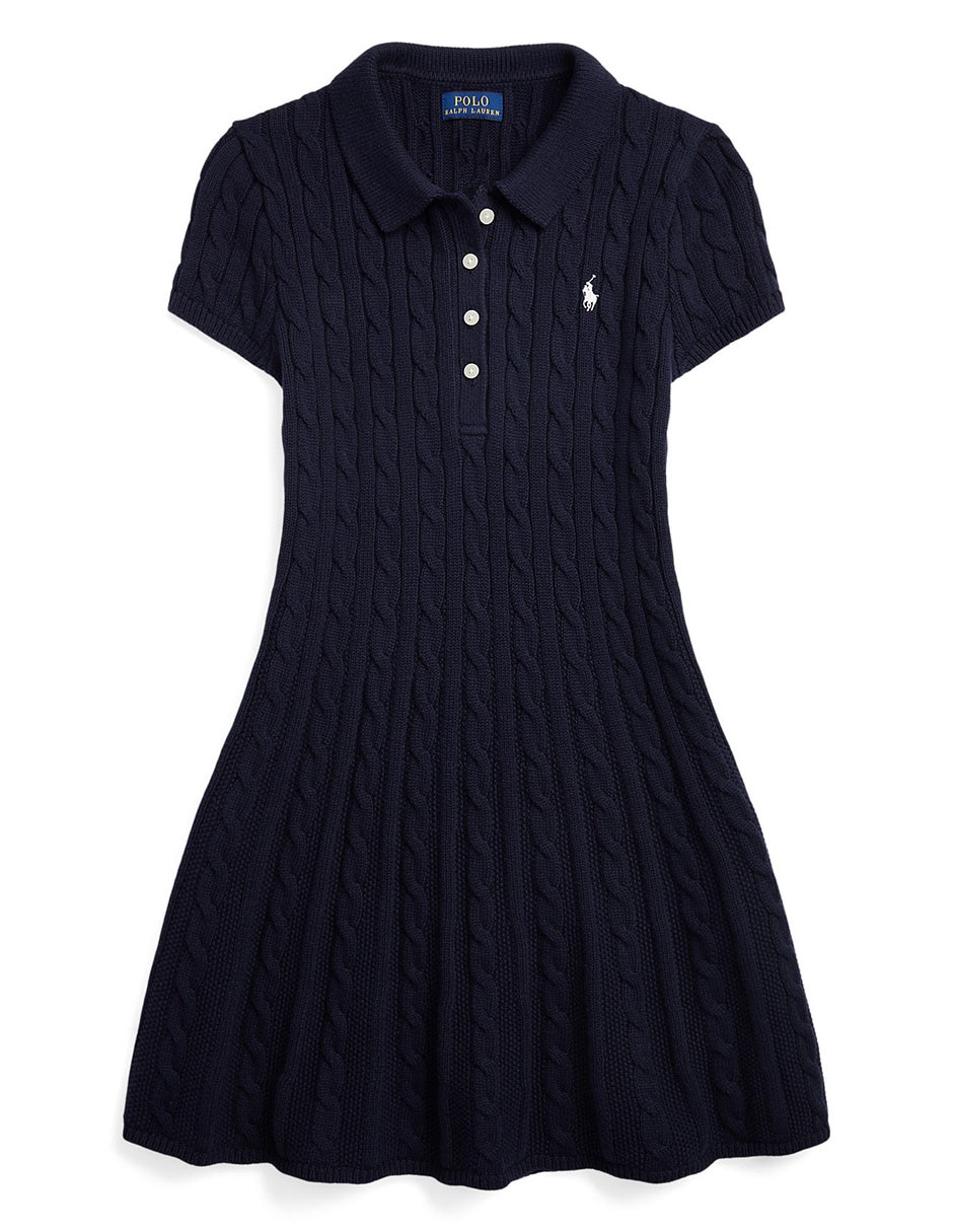 Vestido polo ralph lauren manga corta para niña
