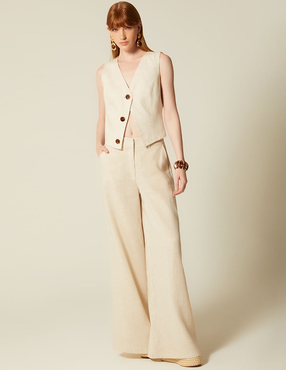 Chaleco studio fde lino para mujer
