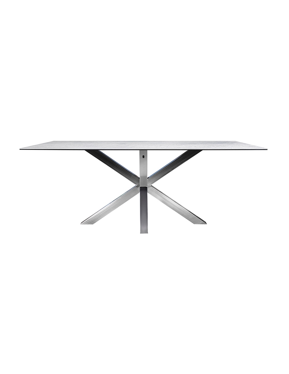 Mesa de comedor armable Tivoli Nickel Grey de cerámica
