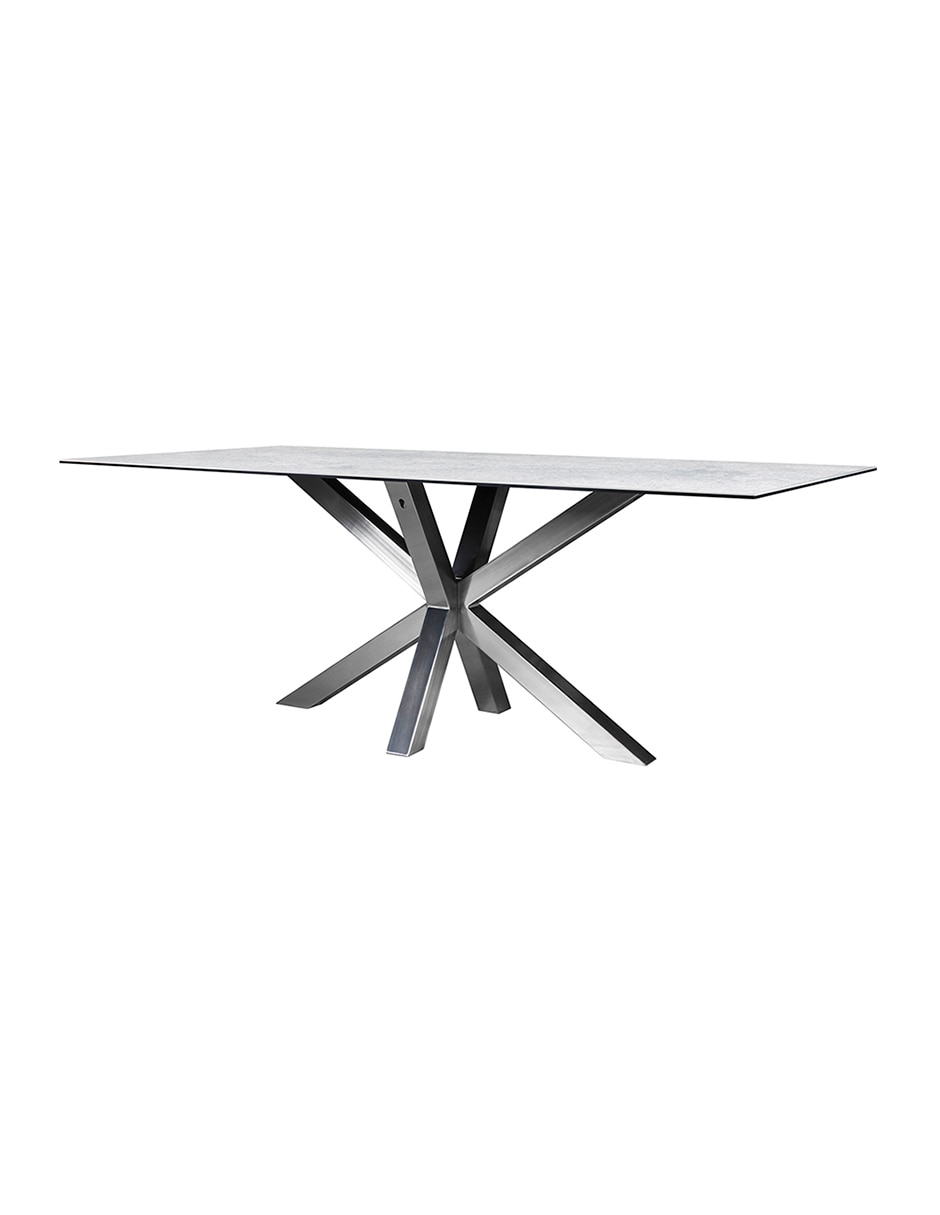 Mesa de comedor armable Tivoli Nickel Grey Mobica de cerámica