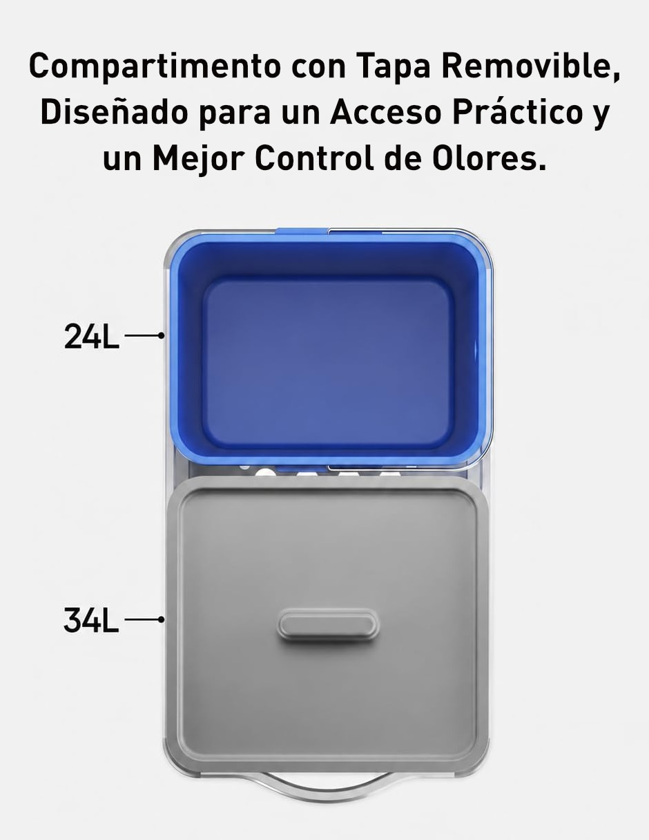 Bote de basura Eko extraible de plástico
