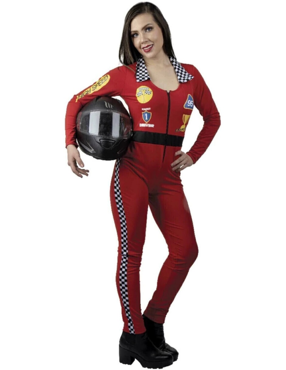 Disfraz Ghoulish Productions Piloto de carreras de personaje Fórmula Racing Ferrari para mujer