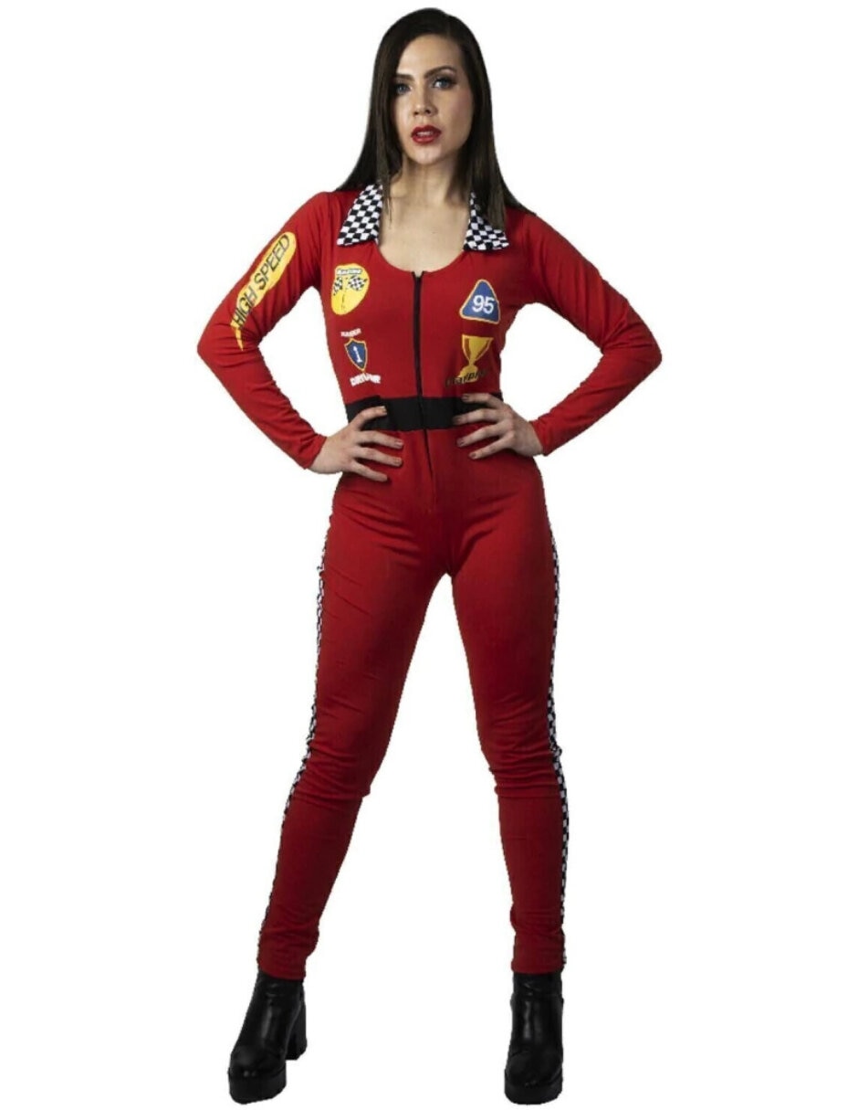 Disfraz Ghoulish Productions Piloto de carreras de personaje Fórmula Racing Ferrari para mujer