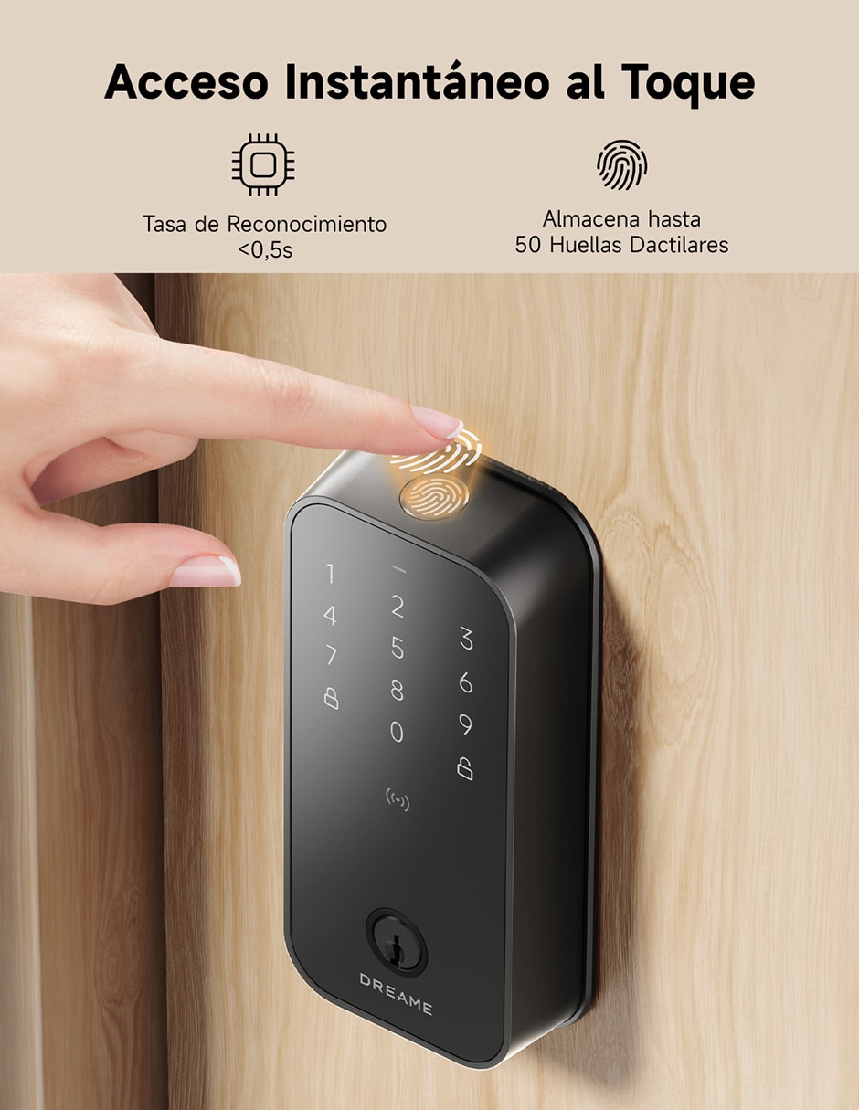 Cerradura para digital dreame safio lock turbo lite de biométrica