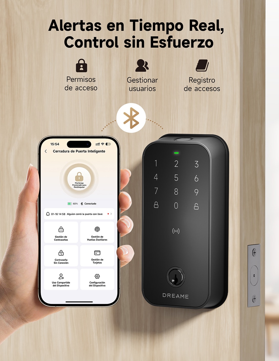 Cerradura para digital dreame safio lock turbo lite de biométrica