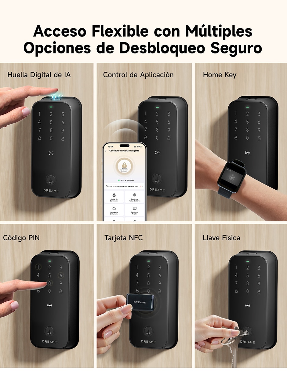 Cerradura para digital dreame safio lock turbo lite de biométrica