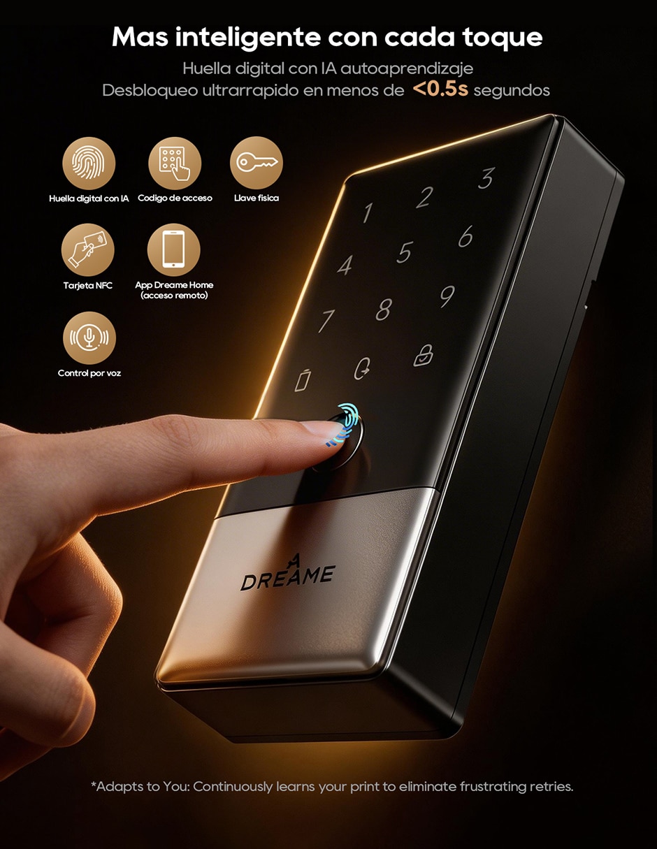 Cerradura para digital dreame safio lock turbo a10 de biométrica