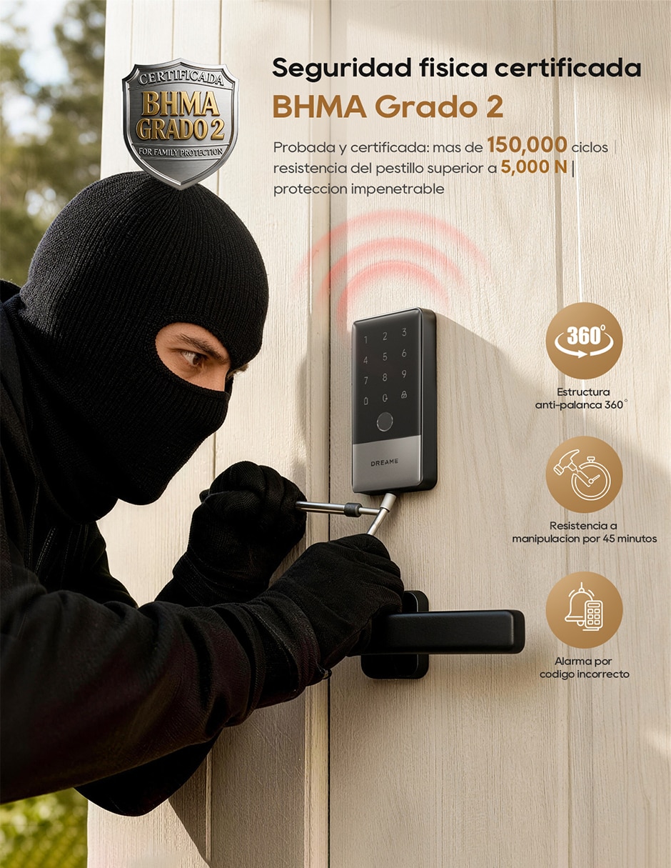 Cerradura para digital dreame safio lock turbo a10 de biométrica