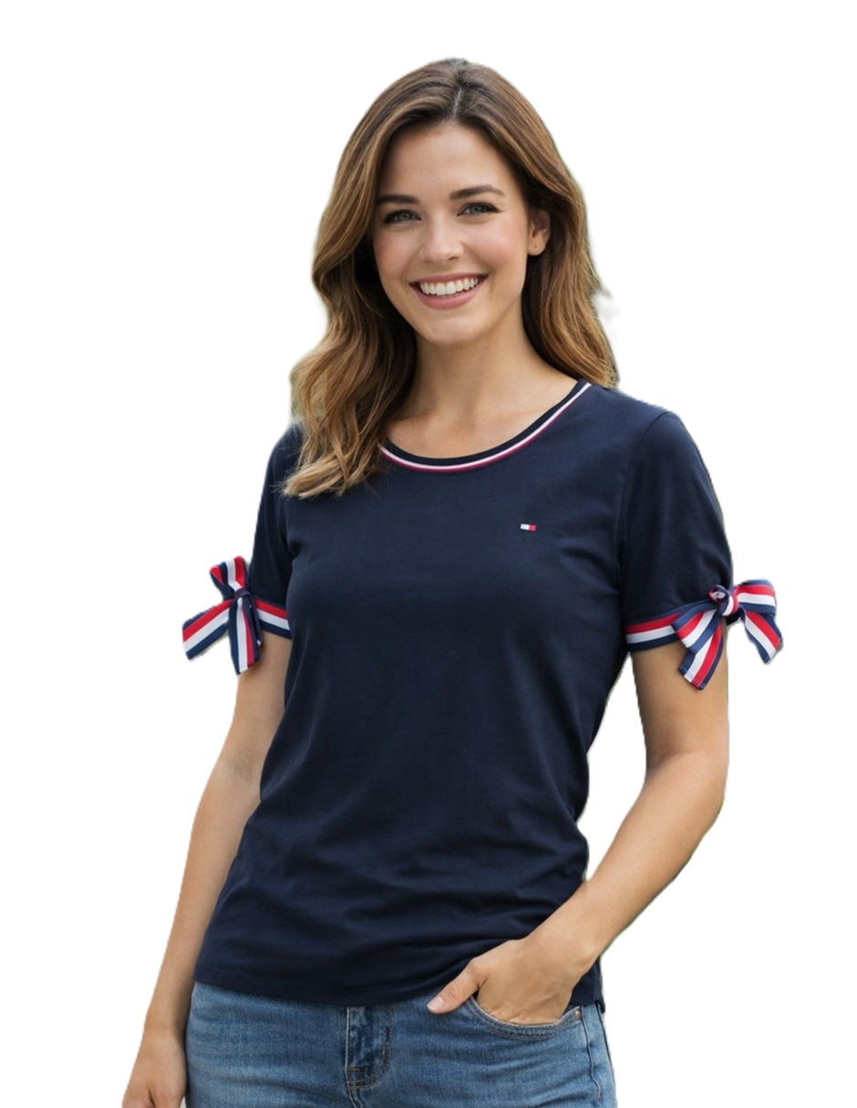 Playera manga corta j51h0027 syz cuello redondo para mujer Playera manga corta j51h0027 syz cuello redondo para mujer