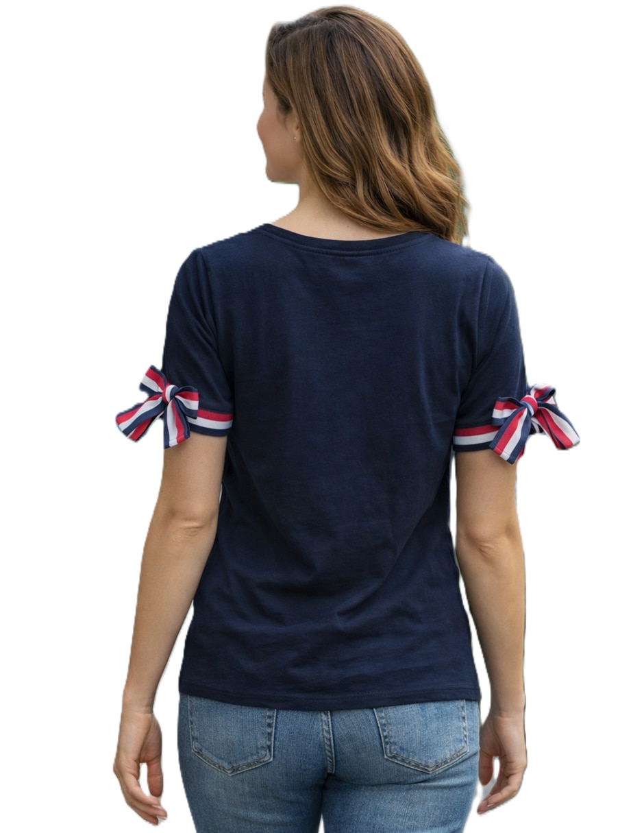 Playera manga corta j51h0027 syz cuello redondo para mujer 4