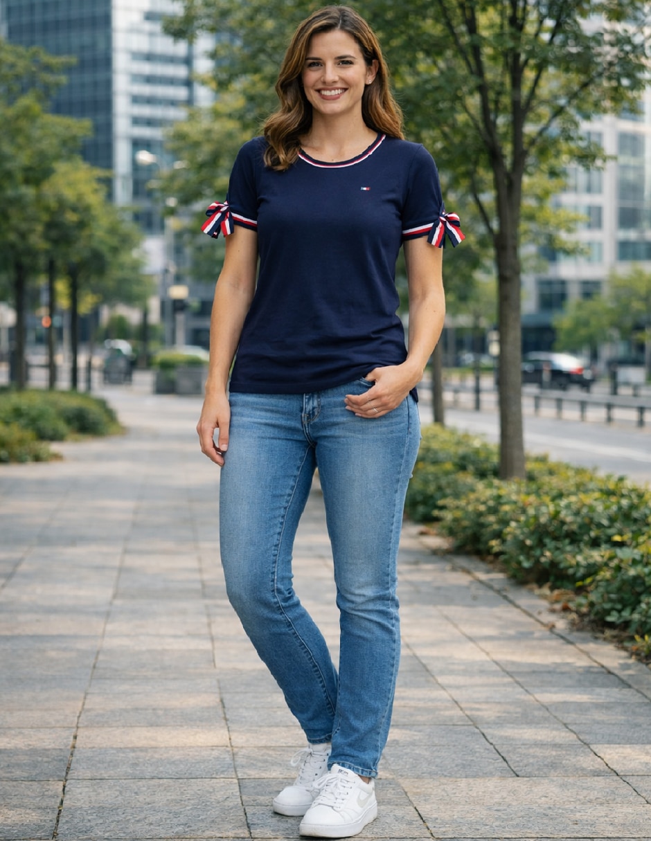 Playera manga corta j51h0027 syz cuello redondo para mujer 6