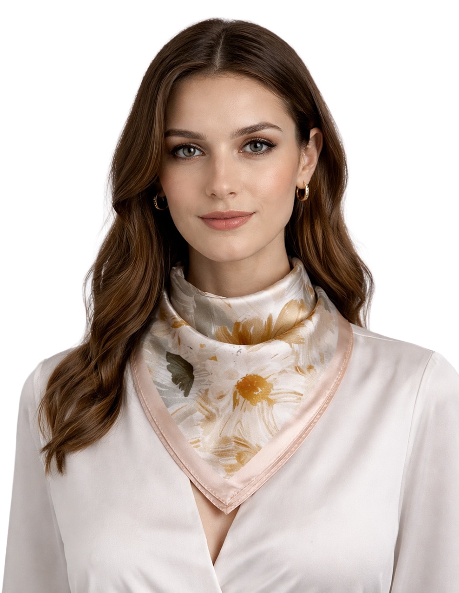 Mascada Twist Side con estampado floral para mujer