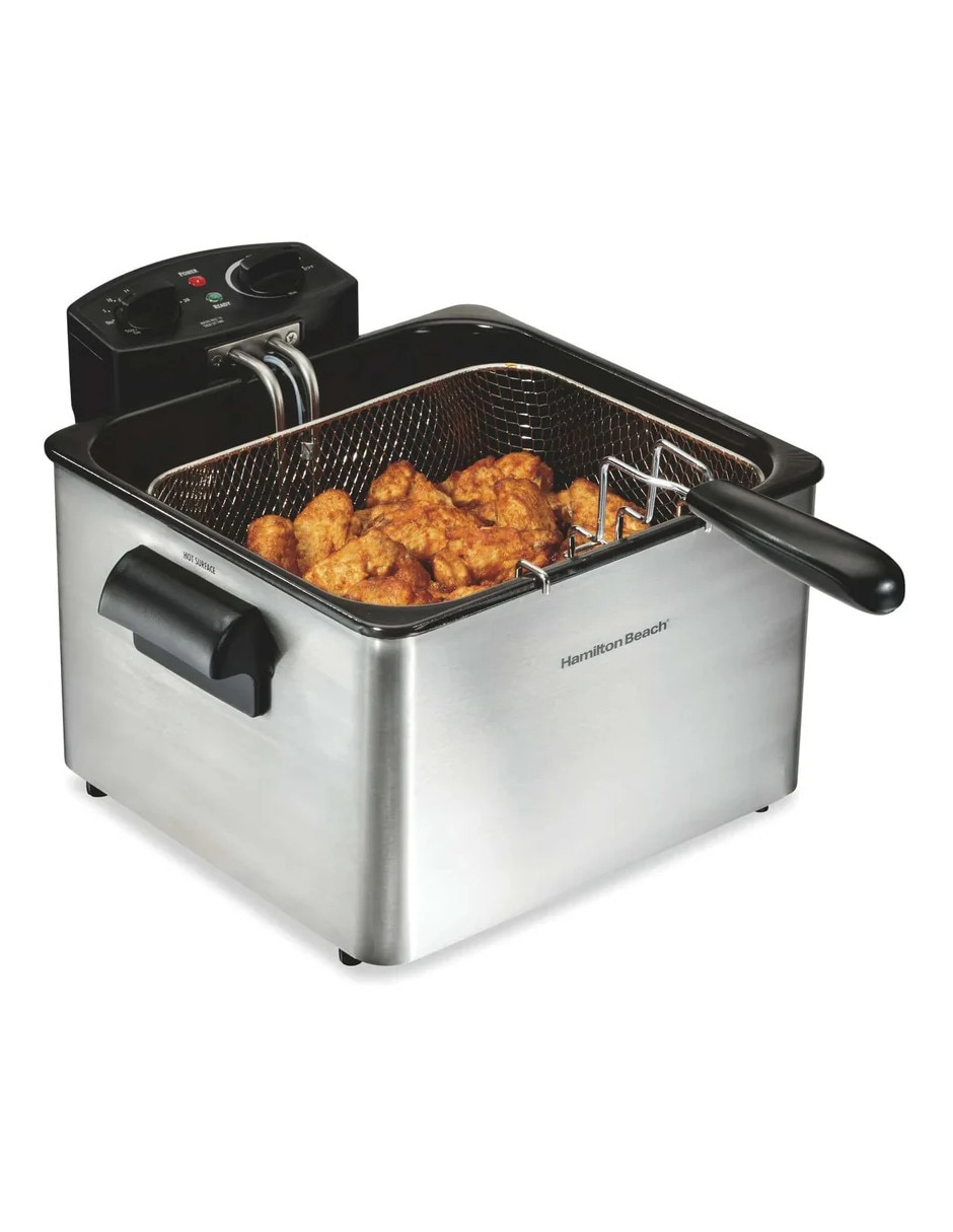 Freidora de aceite con compartimento único hamilton beach 4.5 l 35034g