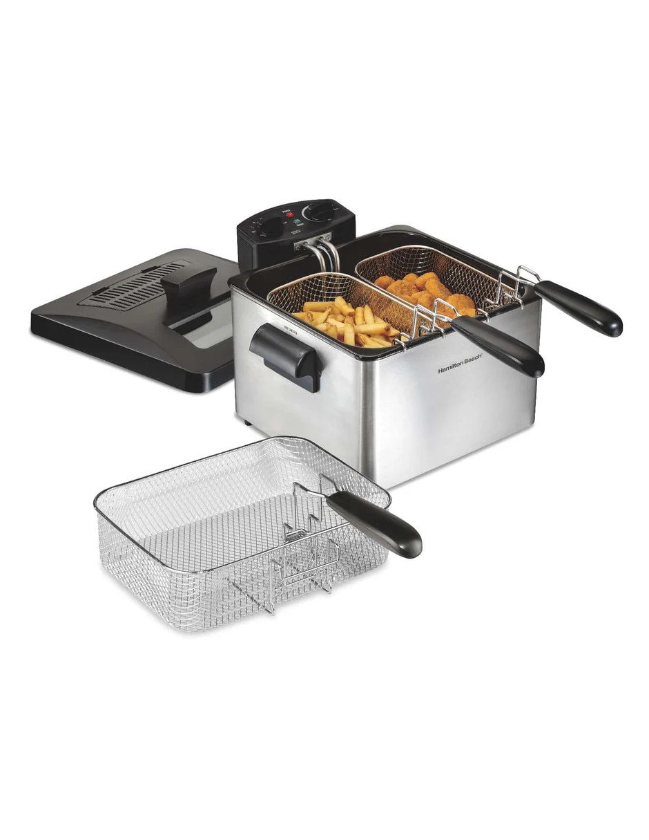 Freidora de aceite con compartimento único hamilton beach 4.5 l 35034g