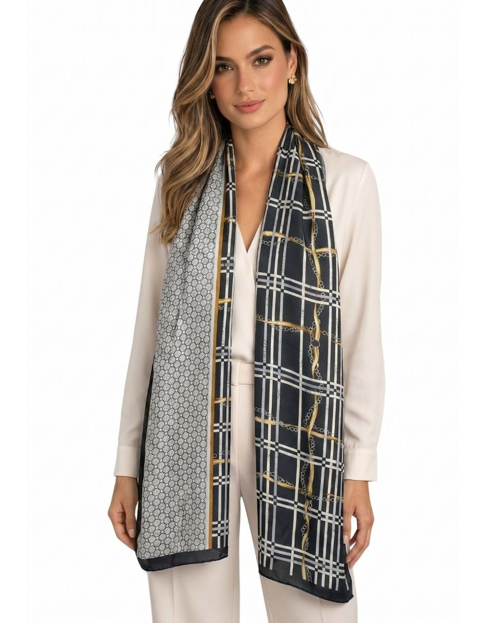 Pashmina con estampado Escocés para mujer