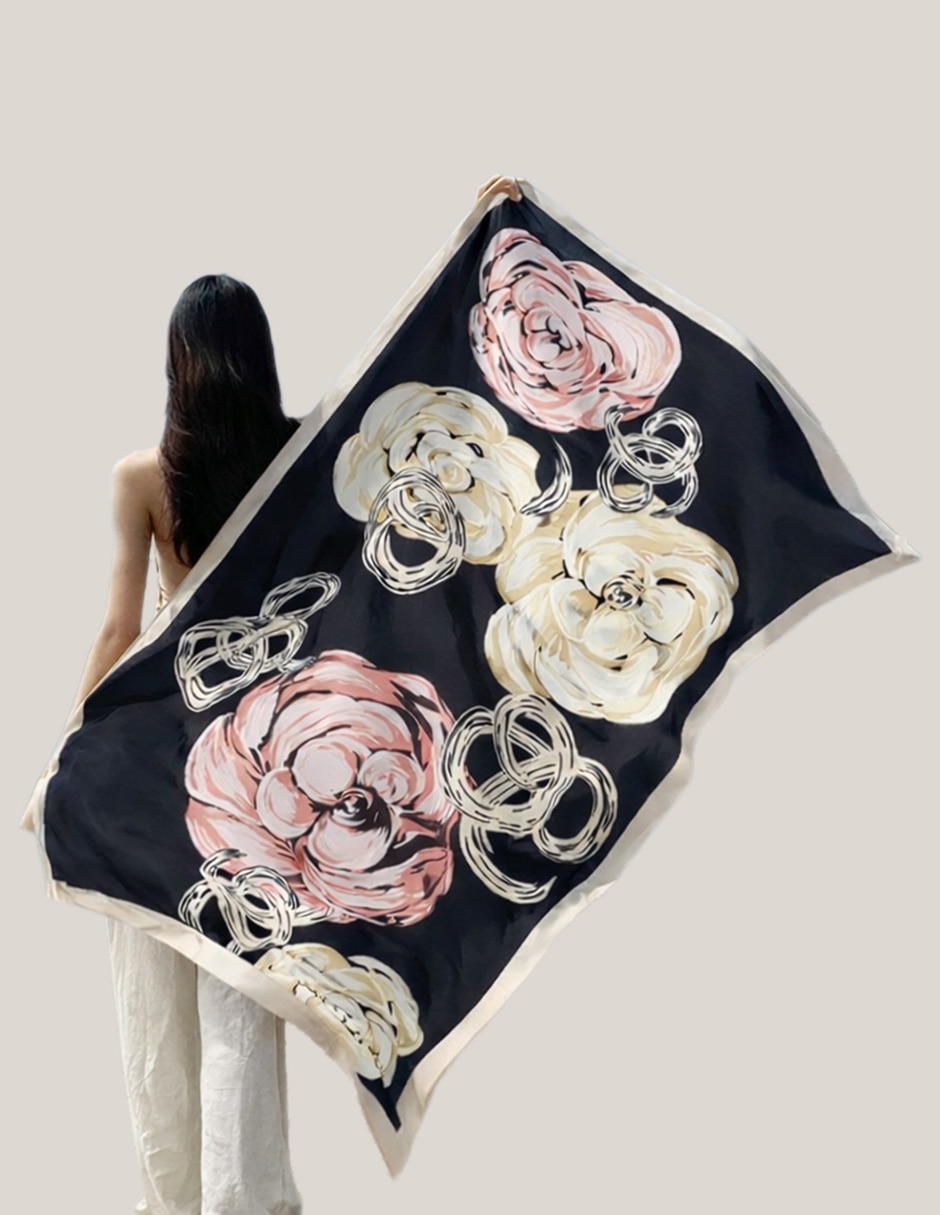 Pashmina Twist Side con estampado floral para mujer