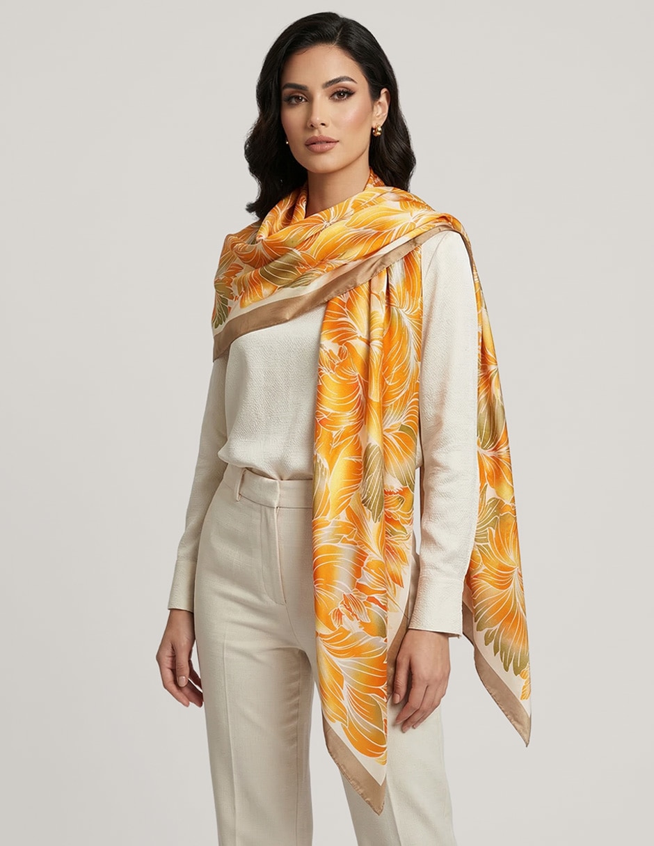 Pashmina Twist Side con estampado Floral para mujer