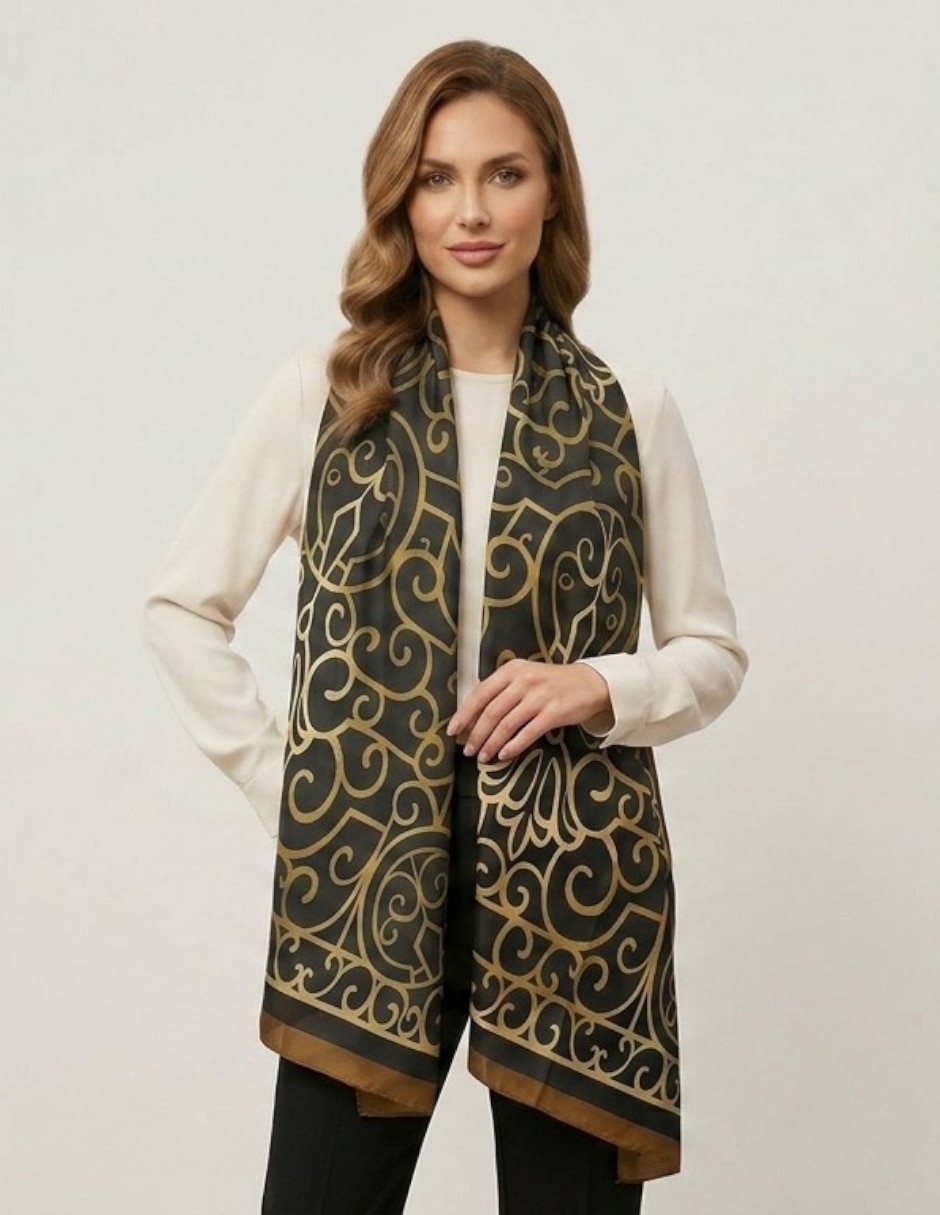 Pashmina con estampado abstracto para mujer