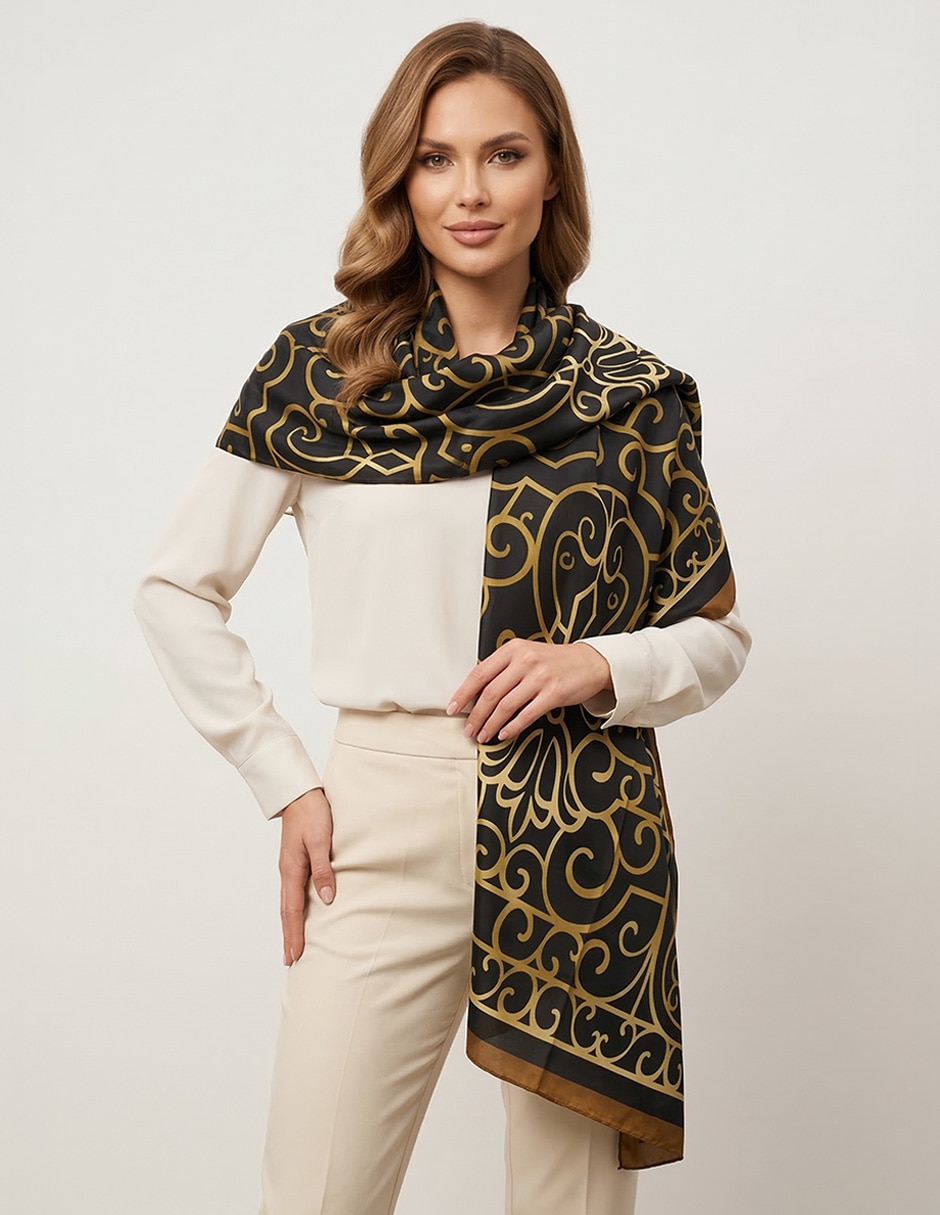 Pashmina Twist Side con estampado abstracto para mujer