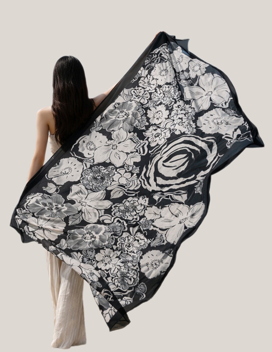 Pashmina Twist Side con estampado floral para mujer