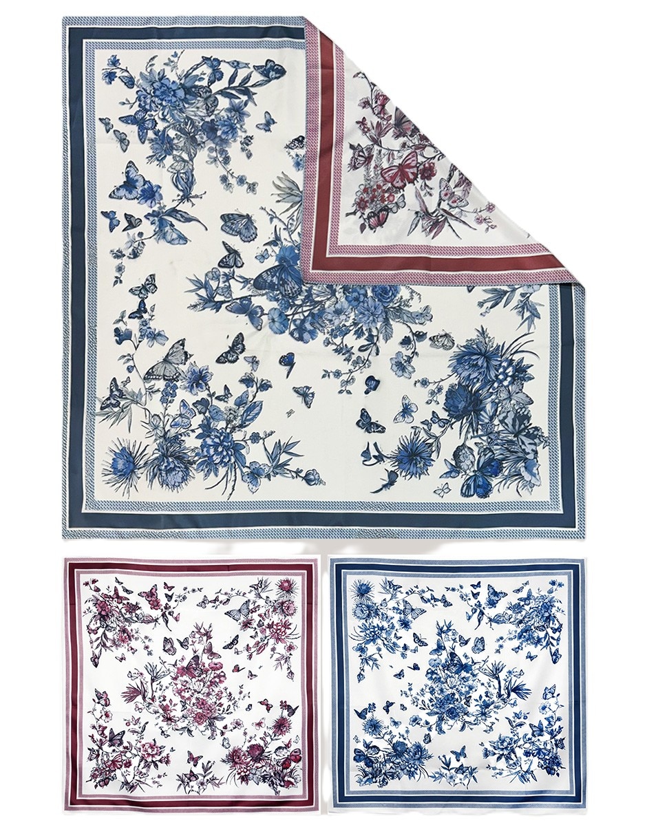 Mascada con estampado floral para mujer