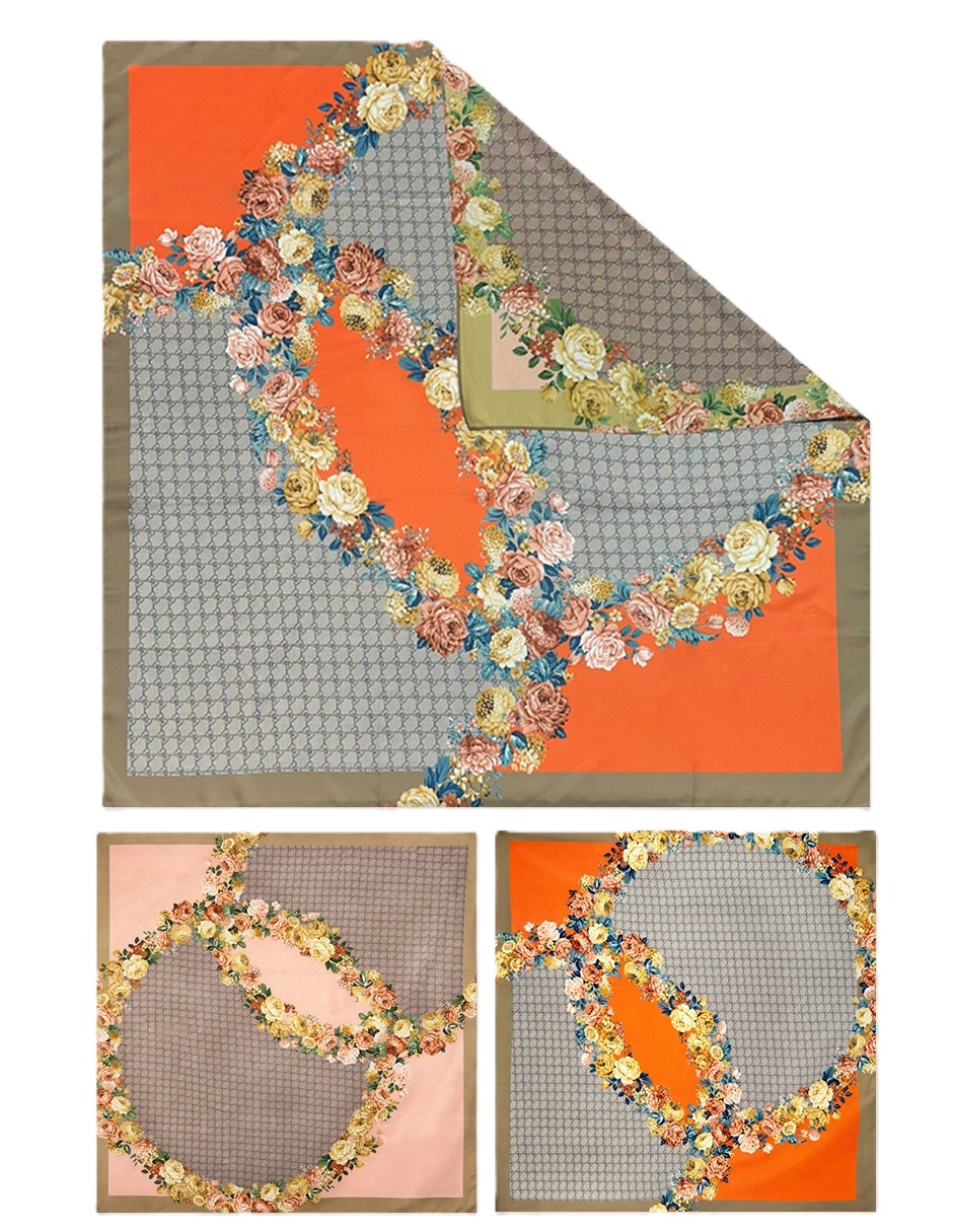 Mascada con estampado floral de Poliéster para mujer