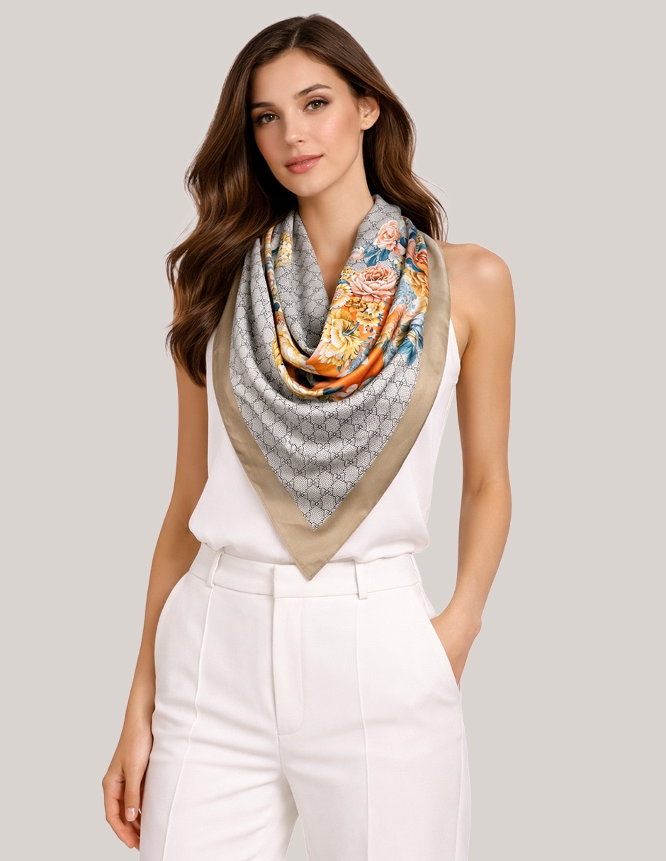 Mascada Twist Side con estampado floral  para mujer