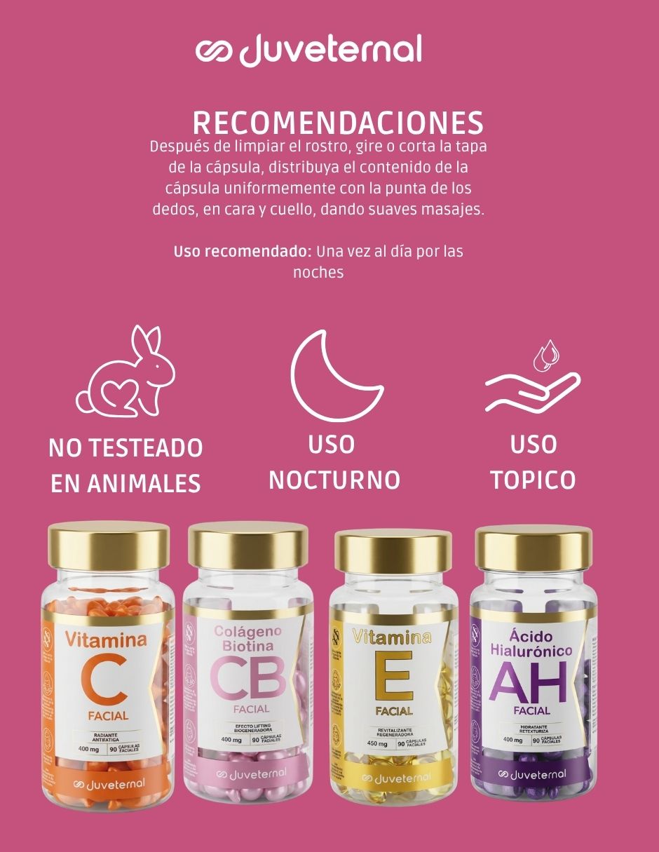 Tratamiento facial Kit Cápsulas Vitamina E y Vitamina C Hidratación y Luminosidad