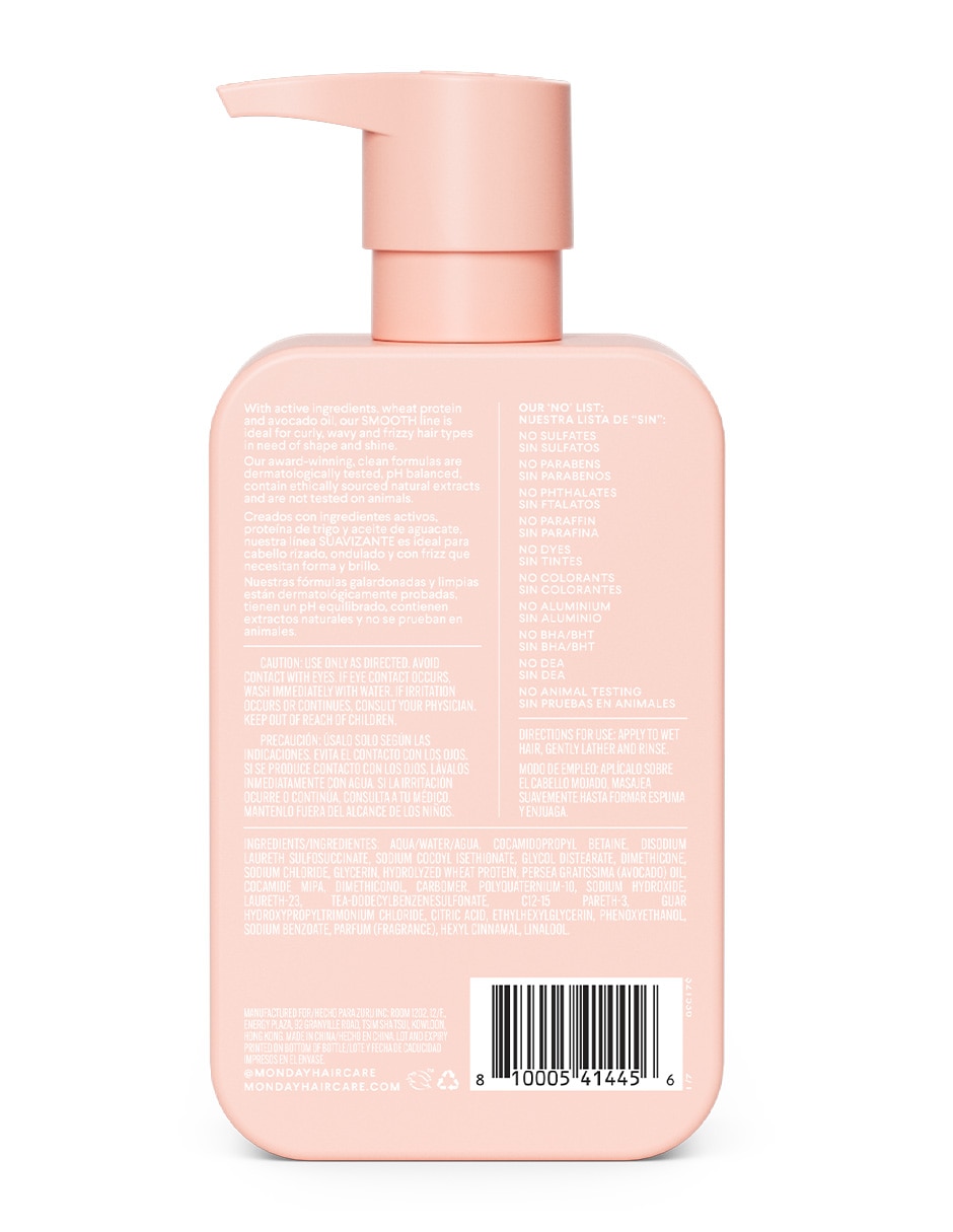 Shampoo hidratante para cabello con frizz Smooth 2
