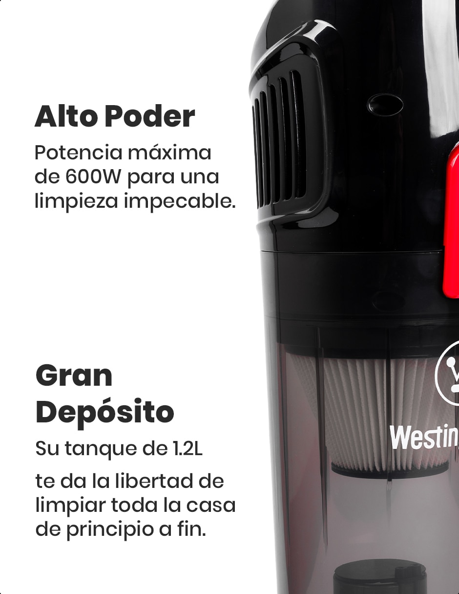 Aspiradora westinghouse wfvc600bk 1.2 litros
