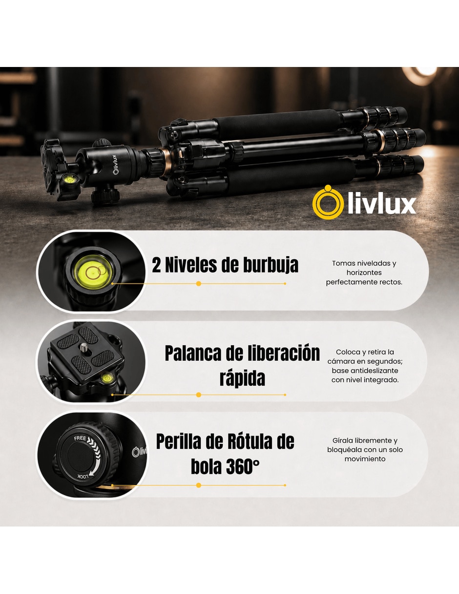 Soporte para cámara de LIVLUX aluminio