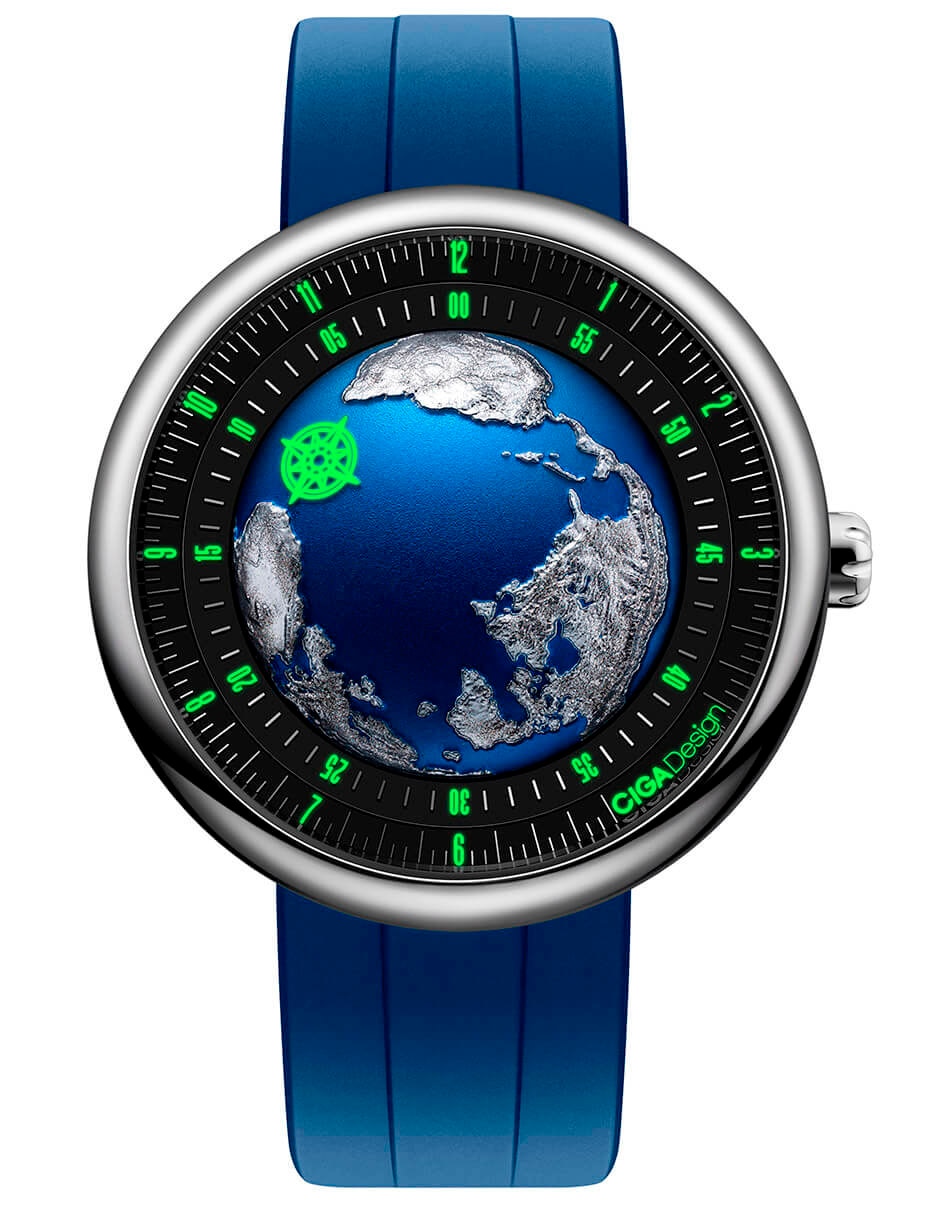 Reloj Ciga Design U Series Blue Planet II Atlantic para hombre U034-SU01-6U