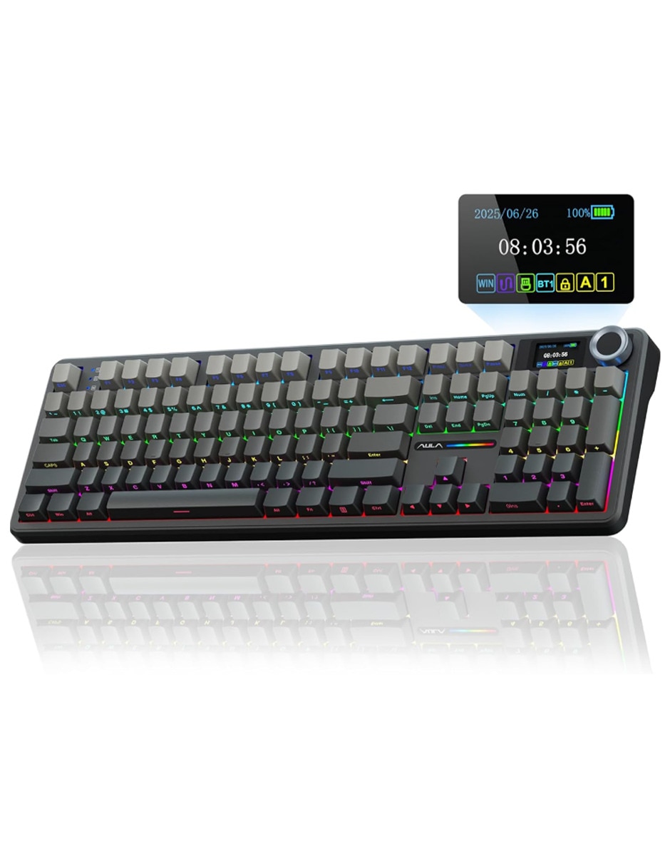 Teclado gamer alámbrica e inalámbrica qwert inglés con interruptor capacitivo Aula f108 pro
