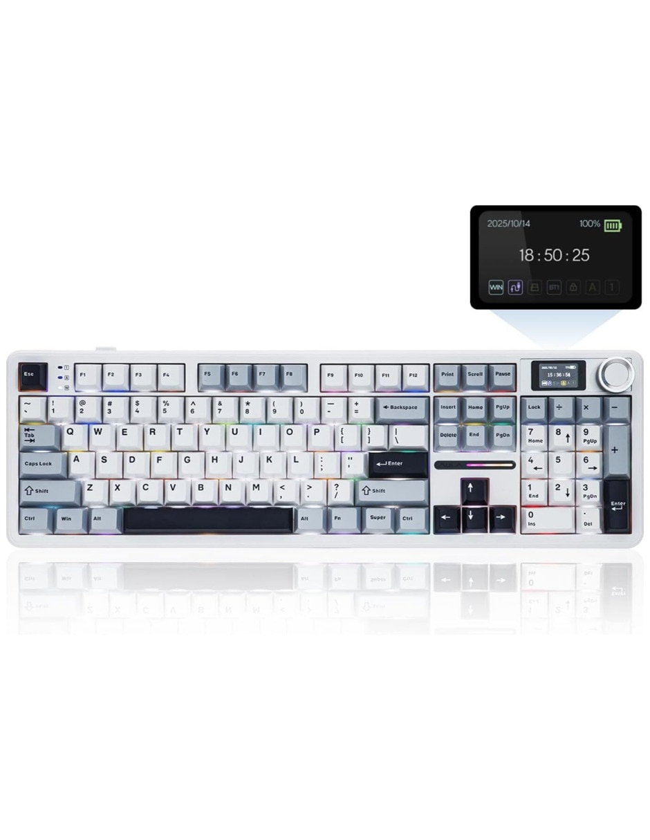 Teclado gamer alámbrica e inalámbrica qwert inglés con interruptor capacitivo f108 pro