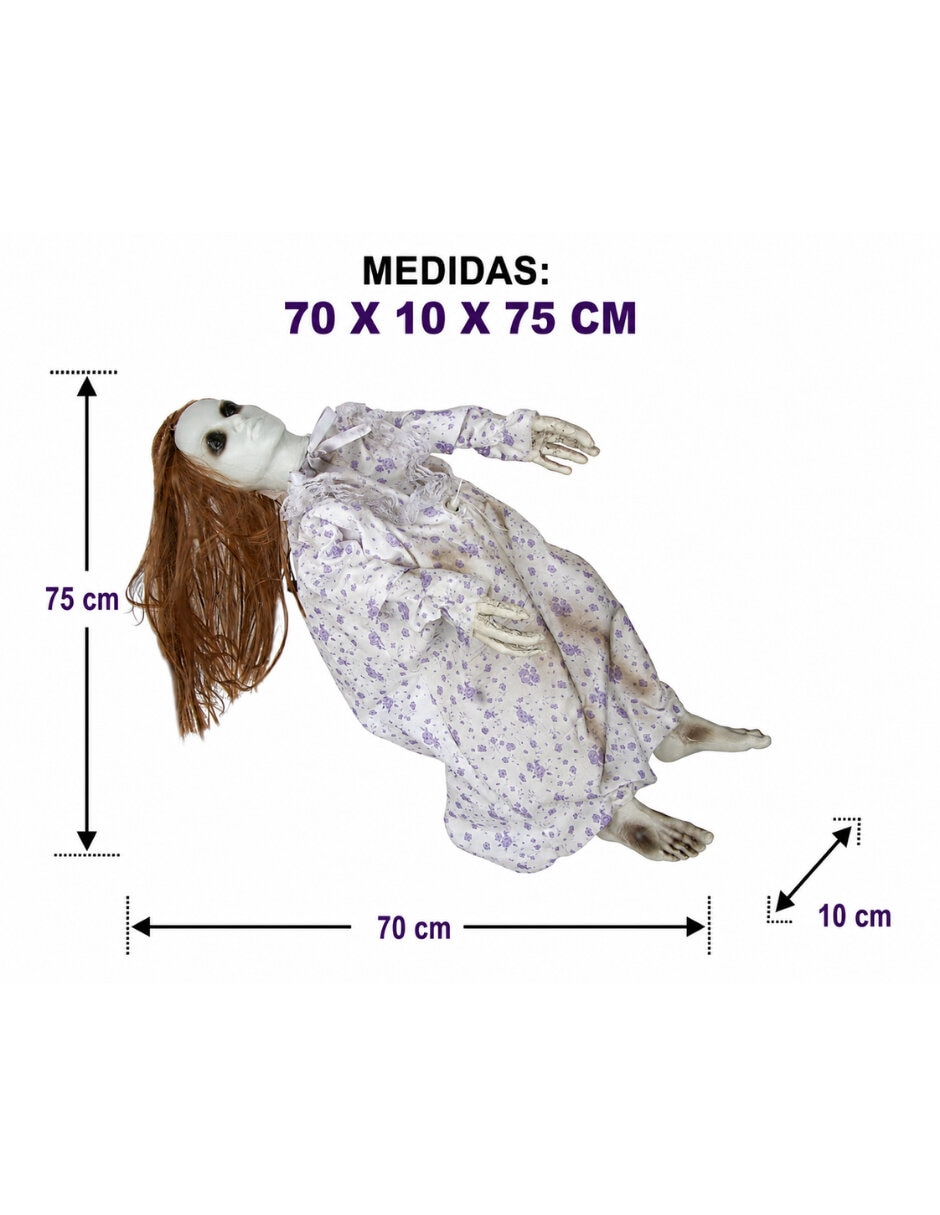 Figura decorativa de Halloween con forma de niña Ghoulish Productions Animatronic de metal