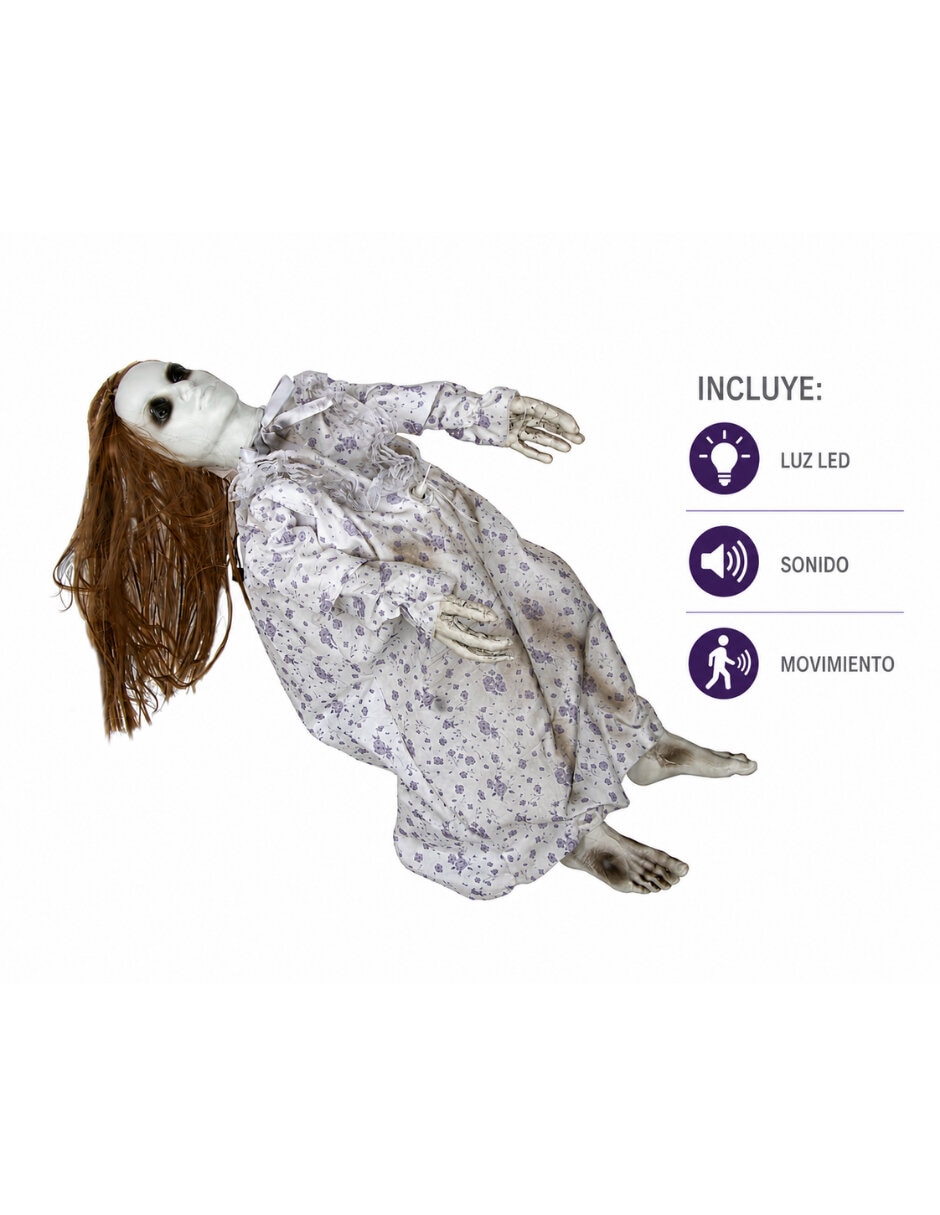 Figura decorativa de Halloween con forma de niña Ghoulish Productions Animatronic de metal